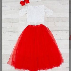 Girls A line skirt and top